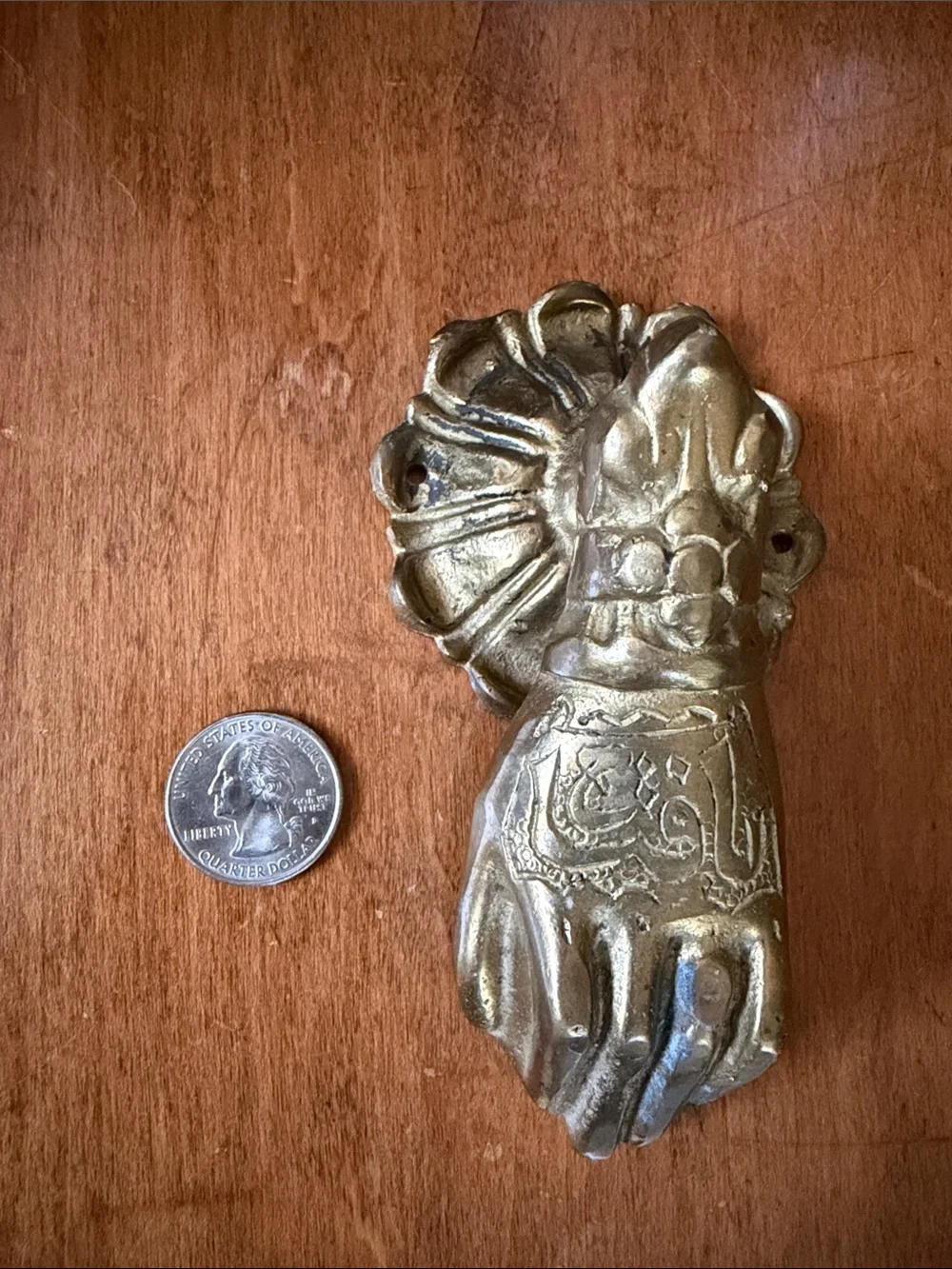 Vintage Hand Of Fatima Door Knocker - Brass